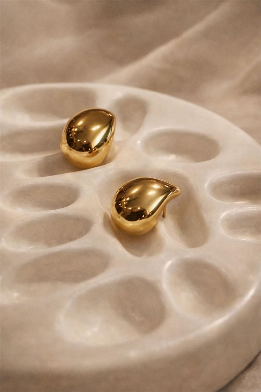 Nadine Gold Renkli Damla Küpe